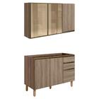 Armario Aereo 3p E Balcao Pia Mdf Kali Nicioli