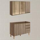 Armario Aereo 3p E Balcao Pia Mdf Kali Nicioli