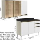 Armario Aereo 3p E Balcao Tampo Mdf Kali Nicioli