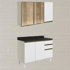 Armario Aereo 3p E Balcao Tampo Mdf Kali Nicioli