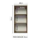 Armário Aéreo 40 X 83 Cm 1 Porta Rustic/branco Veludo Lux Mad