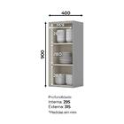 Armário Aéreo 40cm 1 Porta 100% Mdf Belize Cinza - Henn