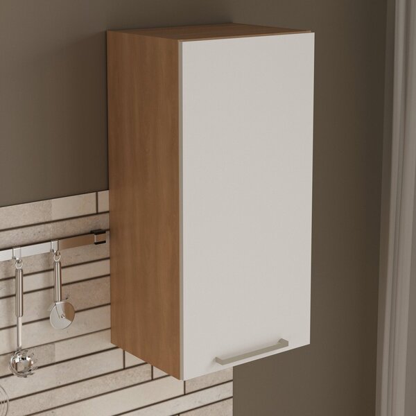 Armário Aéreo 40cm X 80cm X 31,8cm 1 Portas Freijó/branco