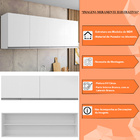 Armário Aéreo 4 Portas 160cm Madrid Branco - Montanaris Decor