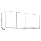 Armário Aéreo 4 Portas 160cm Madrid Cinza - Montanaris Decor