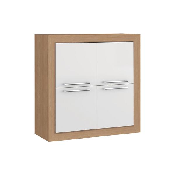 Armário Aéreo 4 Portas Ditália Aspen 80 Carv./branco Cd-212