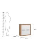 Armário Aéreo 4 Portas Ditália Aspen 80 Carv./branco Cd-212