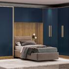 Armário Aéreo 4 Portas Kappesberg Adapt Nogueira/azul Profund