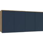 Armário Aéreo 4 Portas Kappesberg Adapt Nogueira/azul Profund