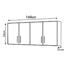 Armário Aéreo 4 Portas Para Cozinha 160cm Branco - Ajl Móveis