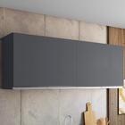 Armário Aéreo 4 Portas Preston Preto Fosco