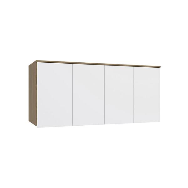 Armário Aéreo 4 Pts Kappesberg Adapt Nogueira/branco 155cm