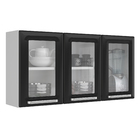 Armário Aéreo 55x105x28cm Aço Preto Luce Itatiaia