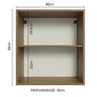 Armário Aéreo 60 Cm Com 2 Nichos Abertos Para Cozinha Madesa