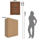 Armário Aéreo 60cm X 80cm X 31,8cm Com 2 Portas Freijó