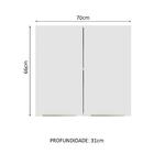 Armário Aéreo 70 Cm 2 Portas Branco/branco Veludo Lux Madesa