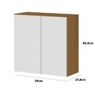 Armário Aéreo 70cm 2 Portas 100% Mdf Luna Atacama/branco