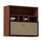 Armário Aéreo 80 Cm1 Porta Basculante Vidro Reflecta Com Nich