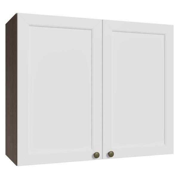 Armário Aéreo 80 Cm 2 Portas Rustic/branco Vik Madesa