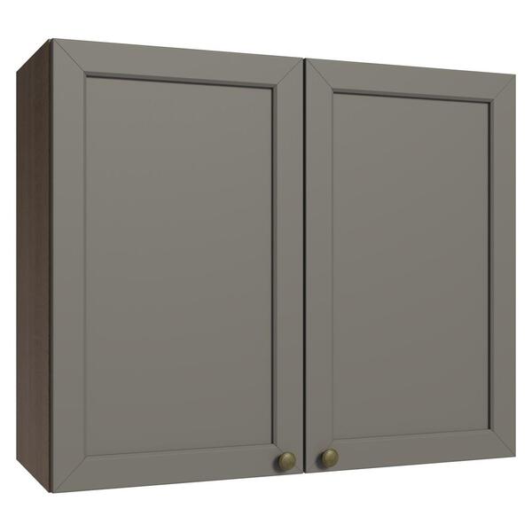 Armário Aéreo 80 Cm 2 Portas Rustic/cinza Vik Madesa