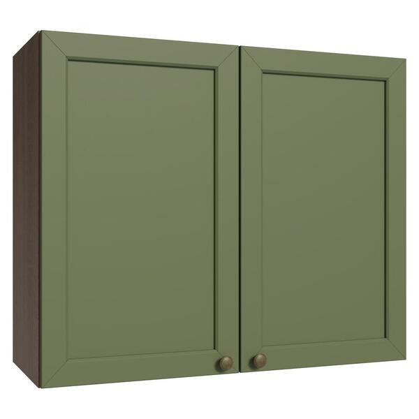 Armário Aéreo 80 Cm 2 Portas Rustic/verde Vik Madesa