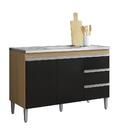 Armário Aéreo 80 Cm Com Balcão De Pia 100 Cm Andréia Preto Am