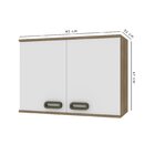 Armário Aéreo 80cm 2 Portas Bréscia Branco