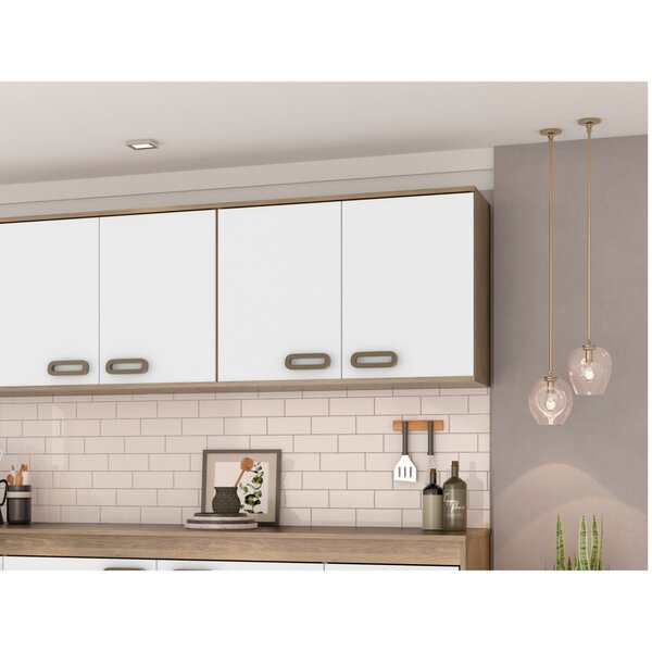 Armário Aéreo 80cm 2 Portas Bréscia Branco