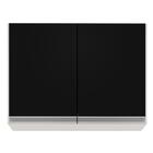 Armário Aéreo 80cm 2 Portas Califórnia Branco/preto - Lumil M