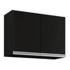 Armário Aéreo 80cm 2 Portas Califórnia Preto - Lumil Móveis