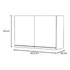 Armário Aéreo 80cm 2 Portas Califórnia Preto - Lumil Móveis