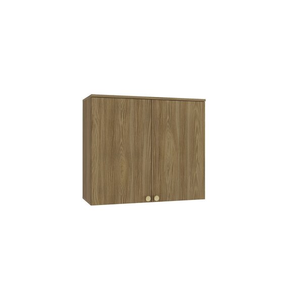 Armário Aéreo 80cm 2 Portas Madeira  Nogueira