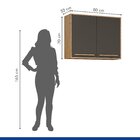 Armário Aéreo 80cm 2 Portas Salvador Cinamomo/grafite