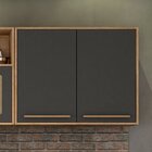 Armário Aéreo 80cm 2 Portas Salvador Cinamomo/grafite