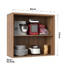 Armário Aéreo 80cm 2 Portas Vidro Reflecta 1 Prateleira Lari