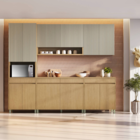 Armário Aéreo 1 Porta 80x120x32cm Madeira Carvalho Greige Simone Mendes Nesher