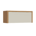 Armário Aéreo Geladeira 1 Porta 80x34x32cm Madeira Carvalho Greige Condessa Nesher