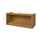 Armário Aéreo 1 Porta Basculante 80x34x32cm MDF Freijó e Grafite Turquesa Nesher