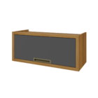 Armário Aéreo 1 Porta Basculante 80x34x32cm MDF Freijó e Grafite Turquesa Nesher