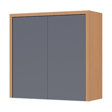 Armário Aéreo 2 Portas 80x78x32cm Madeira Carvalho e Titânio Condessa Nesher