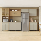 Armário Aéreo 2 Portas 80x78x32cm Madeira Carvalho Greige Condessa Nesher