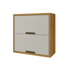 Armário Aéreo 2 Portas Basculante 80x78x32cm MDF Freijó e Off White Turquesa Nesher