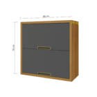 Armário Aéreo 2 Portas Basculante 80x78x32cm MDF Freijó e Grafite Turquesa Nesher