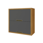 Armário Aéreo 2 Portas Basculante 80x78x32cm MDF Freijó e Grafite Turquesa Nesher