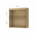 Armário Aéreo 2 Portas 80x82x32cm Madeira Verde Marquesa Nesher