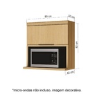 Armário Aéreo Micro-ondas 1 Porta 80x82x42cm Madeira Nature Marquesa Nesher