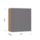 Armário Aéreo 2 Portas 80x85x33cm Madeira Freijó Slim Luciane