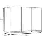 Armario Aereo 90 Cm 3 Portas 1750 Plla