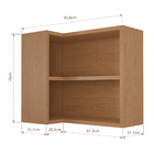 Armário Aéreo 93x78x52cm Madeira Carvalho Condessa Nesher