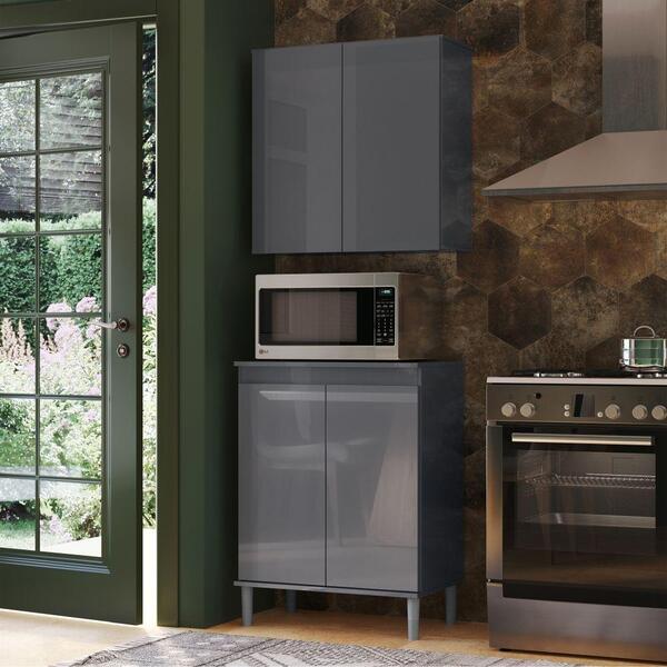 Armário Aéreo Aliex 02 Portas Cinza